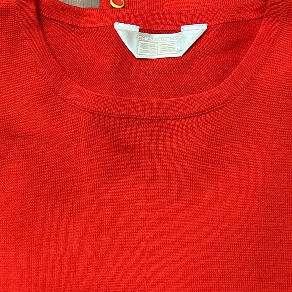 Cachemiras SS Wool Blend Pull Over Long sleeve Orange Sweater Size L - Picture 9 of 11